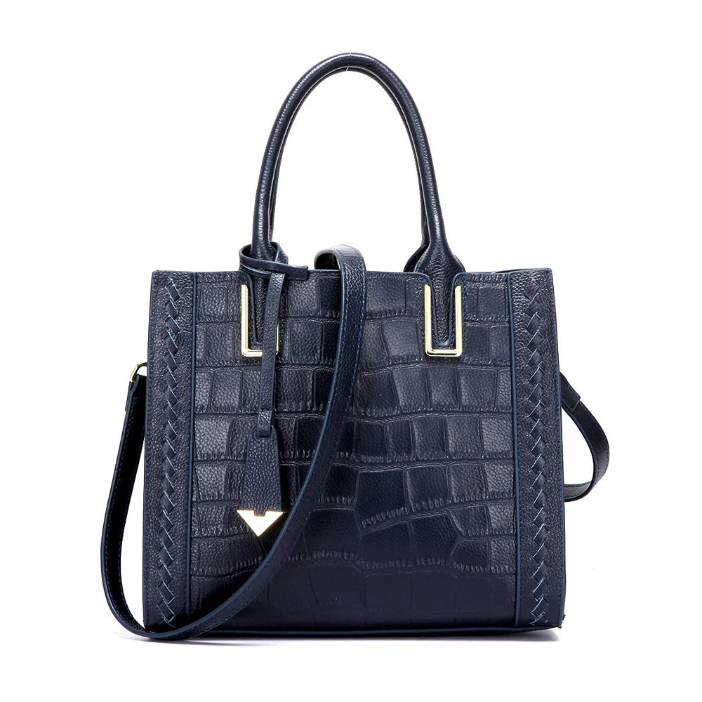 Pattern Woven Handbag Women Leather Handbags