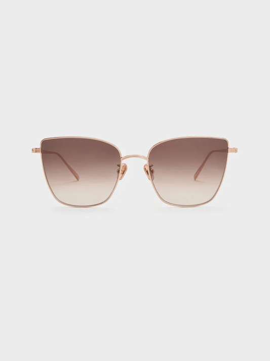 Livonia Crystal Square Sunglasses - Rose Gold