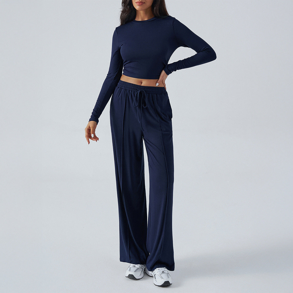 European And American Yoga Sports Long Sleeve Inner Wear Trousers Suit Women