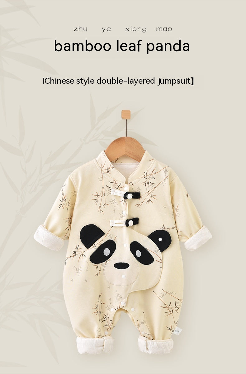Newborn Jumpsuit Double Layer Thickened Rompers Baby Outerwear Romper