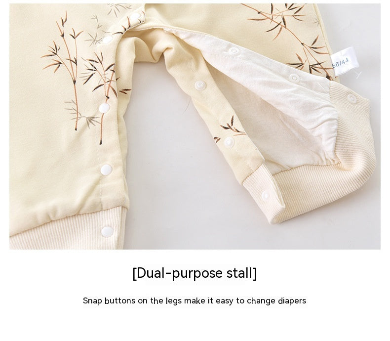 Newborn Jumpsuit Double Layer Thickened Rompers Baby Outerwear Romper