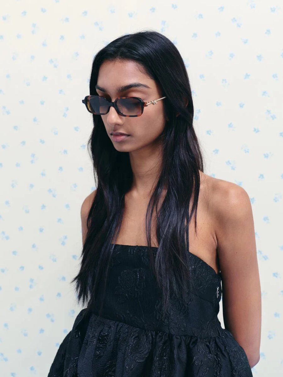 Sable Knot Rectangular Sunglasses - T. Shell