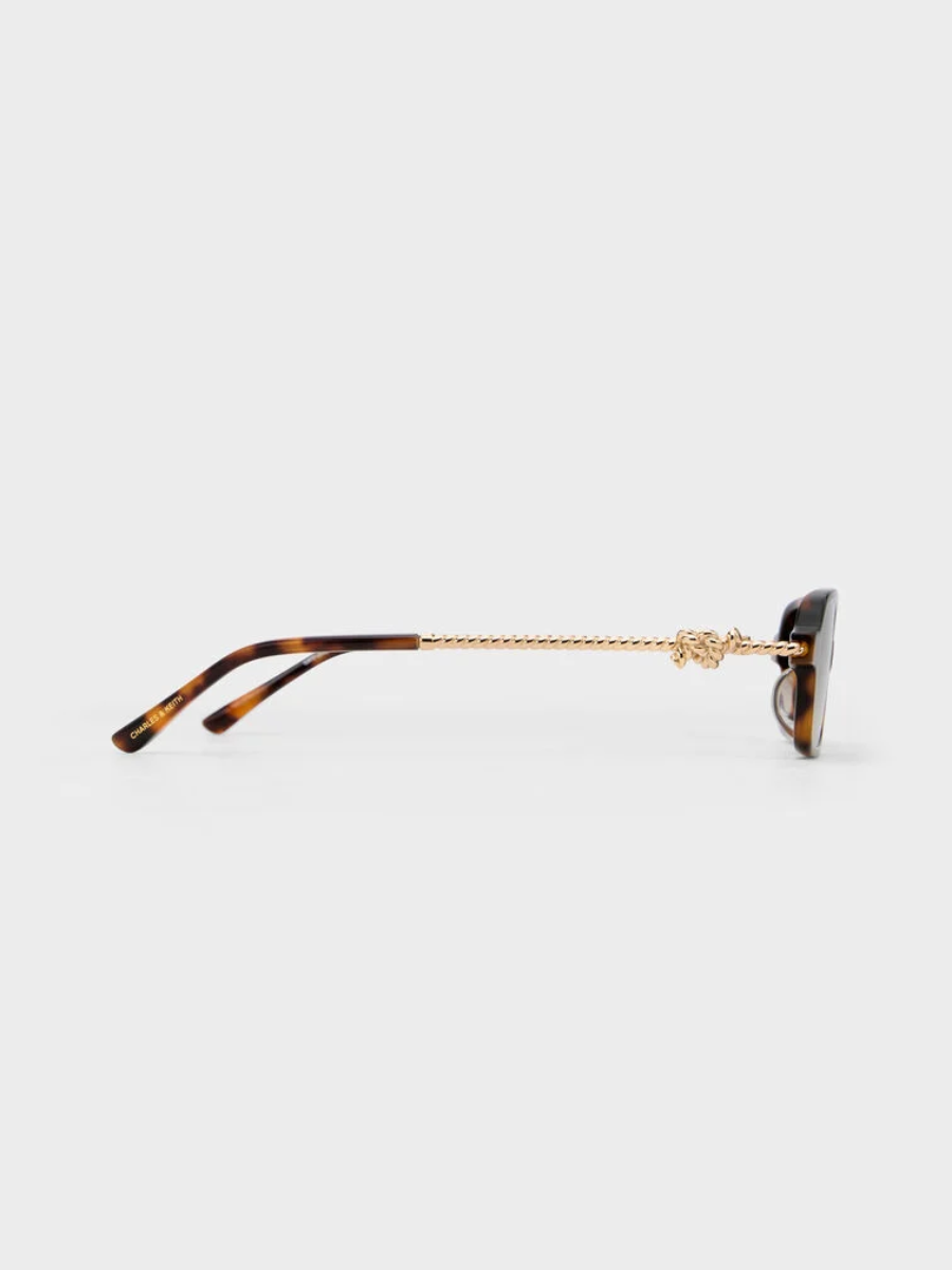 Sable Knot Rectangular Sunglasses - T. Shell